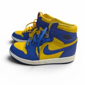 Nike Kids High-Top Sneakers in Blue and Yellow